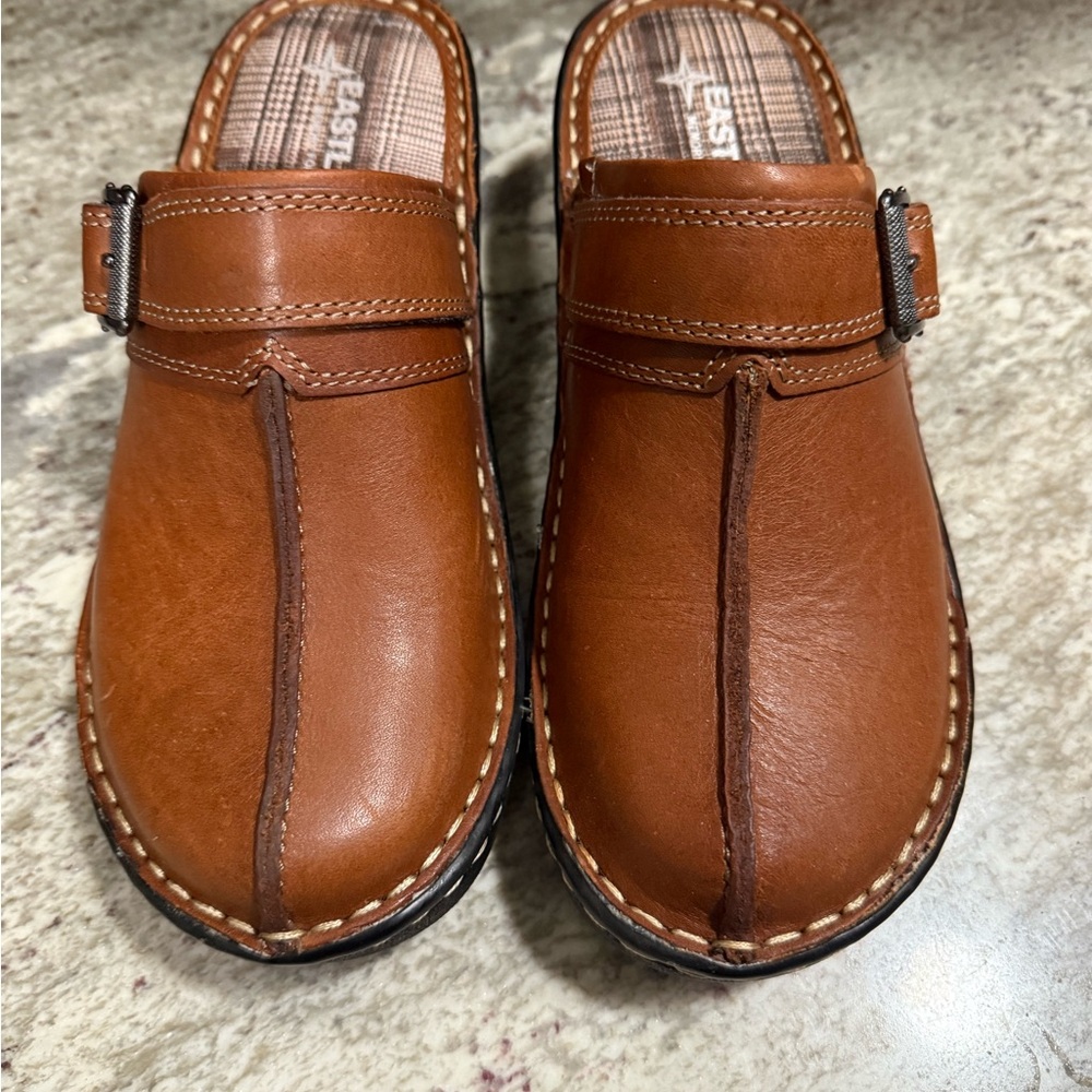 Eastland Women's “Mae” Style Tan  Leather Mules